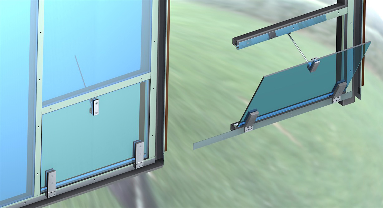 <b>The Reverse Hopper Windows Frame as rendered</b><span><br /> Designed by <b>Frank Portschy</b> • Created and rendered in <a href='/3d-modeling/3d-modeling-cobalt.html'>Cobalt CAD & 3D Modeling Software</a></span>