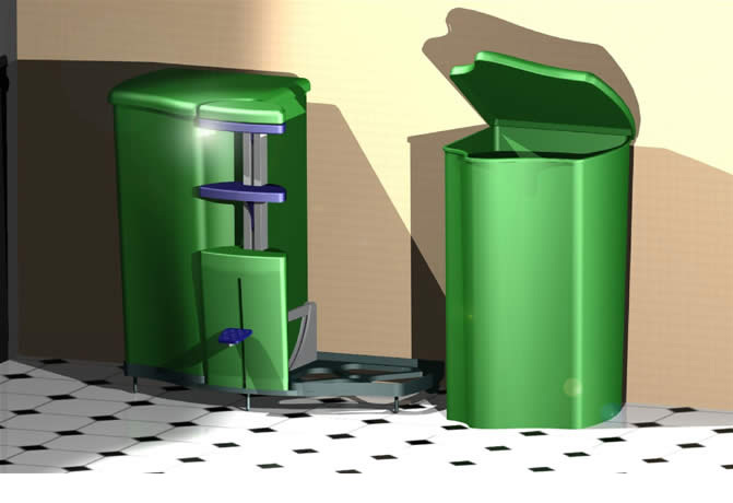 <b>Trash Can</b><span><br /> Designed by <b>Ivan Huber</b> for <b>Virginia Tech University</b> • Created in Ashlar-Vellum CAD & 3D Modeling Software</span>