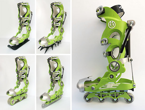 <b>Foldable Inline Skates With Various Adapters</b><span><br /> Designed by <b><a href='/success-stories/power-swat/'>Livio Ronchetti</a></b> for <b>Power Swat</b> • Created in <a href='/3d-modeling/3d-modeling-cobalt.html'>Cobalt CAD & 3D Modeling Software</a></span>