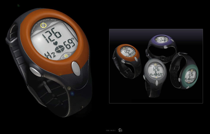 <b>Heartrate Monitor Watches</b><span><br /> Designed by <b><a href='/success-stories/watching-conceptual-design-take-form/'>Luc Heiligenstein</a></b> for <b>Tres Design Group</b> • Created in Ashlar-Vellum CAD & 3D Modeling Software</span>