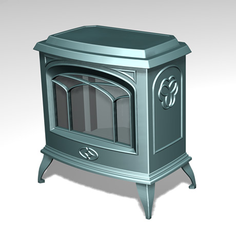 <b>Wood Stove</b><span><br /> Designed by <b>Marc Caloren</b> of <b>M3D</b> • Created in <a href='/3d-modeling/3d-modeling-cobalt.html'>Cobalt CAD & 3D Modeling Software</a></span>