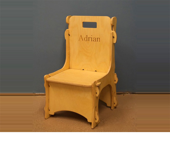 <b>Puzzle Chair</b><span><br /> Designed by <b><a href='/success-stories/students-get-down-to-business-with-graphite/'>Arnold Public Schools Students</a></b> • Created in <a href='/2d-3d-drafting/2d-3d-cad-graphite.html'>Graphite Precision CAD Software</a></span>