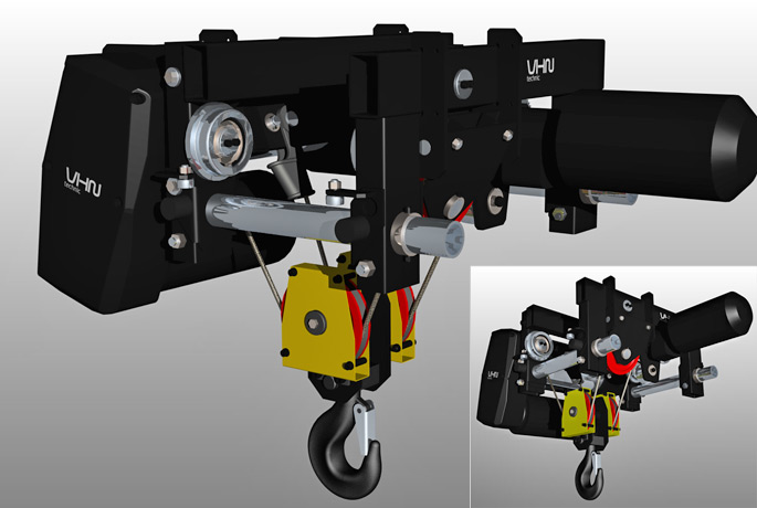 <b>Five-ton Electric Hoist</b><span><br /> Designed by <b>Vitor Neves</b> for <b>VHN</b> • Created in <a href='/3d-modeling/3d-modeling-cobalt.html'>Cobalt 3D Modeling Software</a></span>