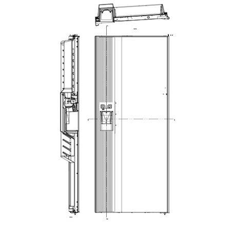 <b>Ice & Water Through Refrigerator Door</b><span><br /> Designed by <b>Jerome Caruso</b> for <b>Sub-Zero</b> • Created in <a href='/2d-3d-drafting/2d-3d-cad-graphite.html'>Graphite CAD Software</a></span>