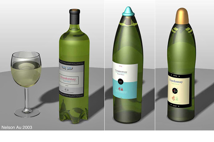 <b>Wine Bottles</b><span><br /> Designed by <b><a href='/success-stories/clearly-a-great-design/'>Nelson Au</a></b> • Created in <a href='/3d-modeling/3d-modeling-cobalt.html'>Cobalt CAD & 3D Modeling Software</a></span>